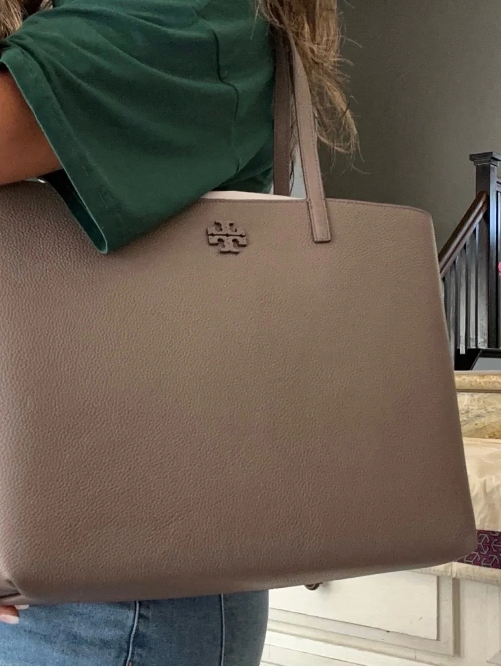 New Tory Burch McGraw Leather Tote Bag